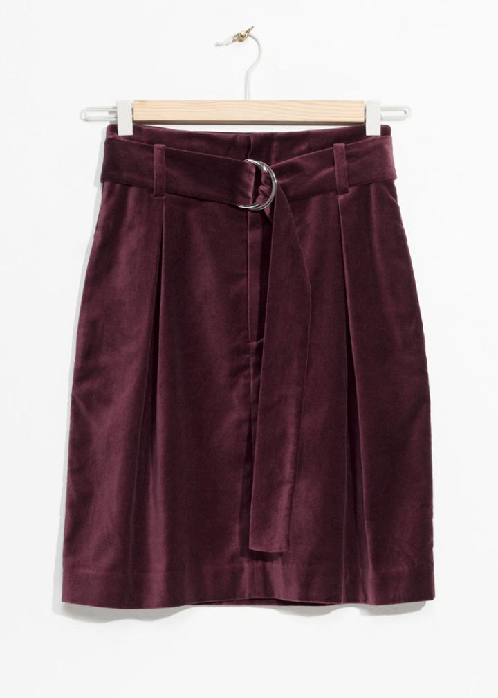 Other Stories Velvet Skirt - Red