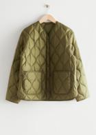 Other Stories Oversized Wave Quilted Jacket - Green