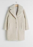 Other Stories Faux Shearling Coat - Beige