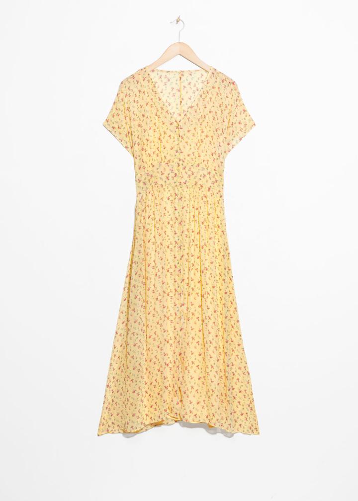 Other Stories Floral Print Midi Dress - Yellow