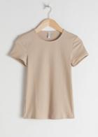Other Stories Stretch Cotton Top - Beige