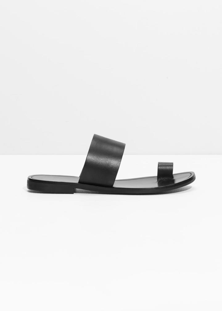 Other Stories Toe Strap Sandals - Black