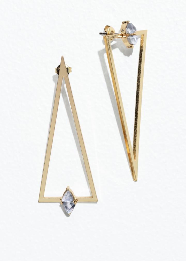 Other Stories Reverse Triangle Earrings - Gold
