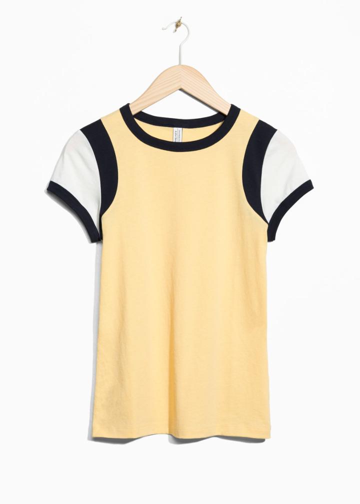 Other Stories Colour Block Tee - Yellow
