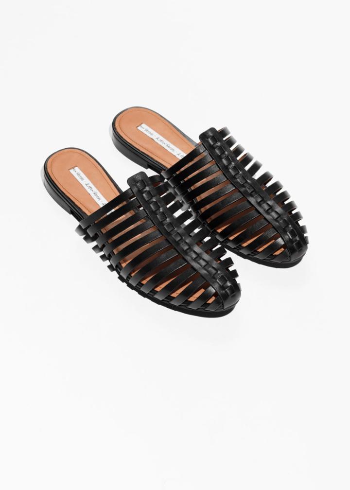 Other Stories Strappy Slippers - Black