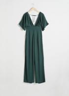 Other Stories Plunging V-cut Jumpsuit - Green