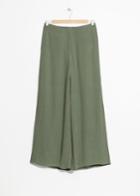 Other Stories Wide Crepe Trousers - Green