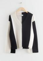 Other Stories Oversized Lambswool V-neck Sweater - Black