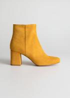 Other Stories Suede Ankle Boots - Yellow