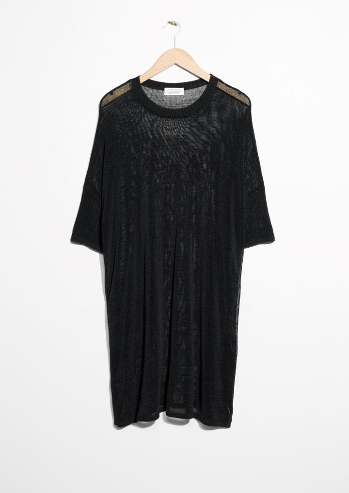 Other Stories Transparent Knit Dress