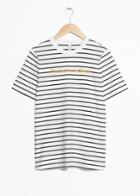Other Stories Embroidered Striped Shirt - White