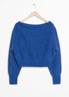 Other Stories Knit Off-shoulder Sweater - Blue