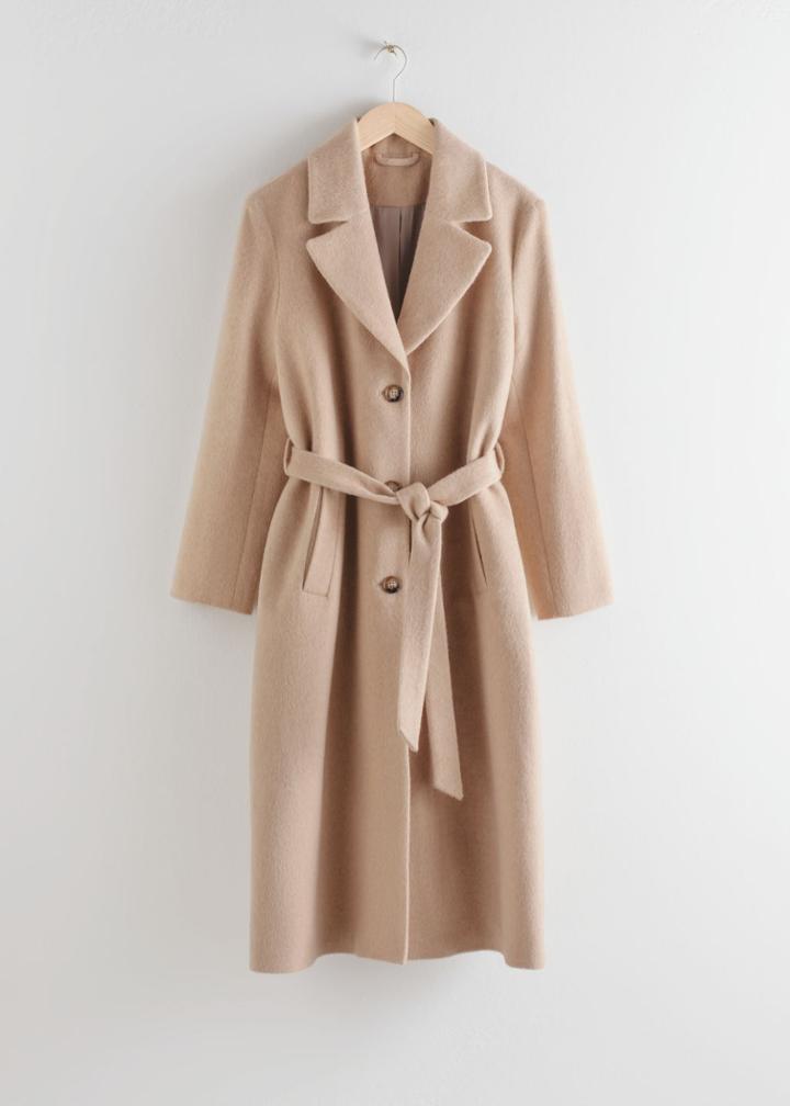 Other Stories Relaxed Alpaca Blend Coat - Beige