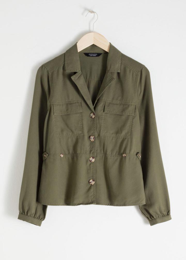 Other Stories Workwear Overshirt Jacket - Green