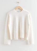 Other Stories Cropped Knit Sweater - White
