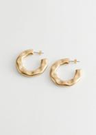 Other Stories Wavy Chunky Hoop Earrings - Gold