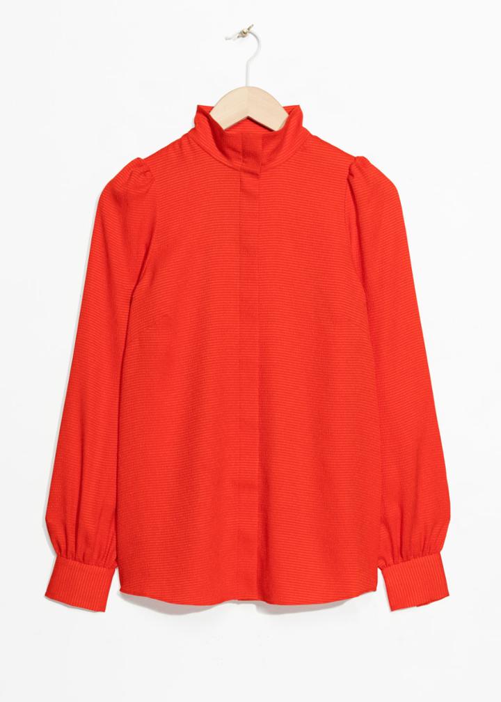 Other Stories Turtleneck Blouse - Orange
