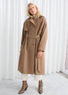 Other Stories Wool Blend Tailored Coat - Beige