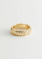 Other Stories Snake Embossed Ring - Gold