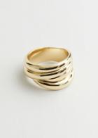Other Stories Chunky Embossed Ring - Gold