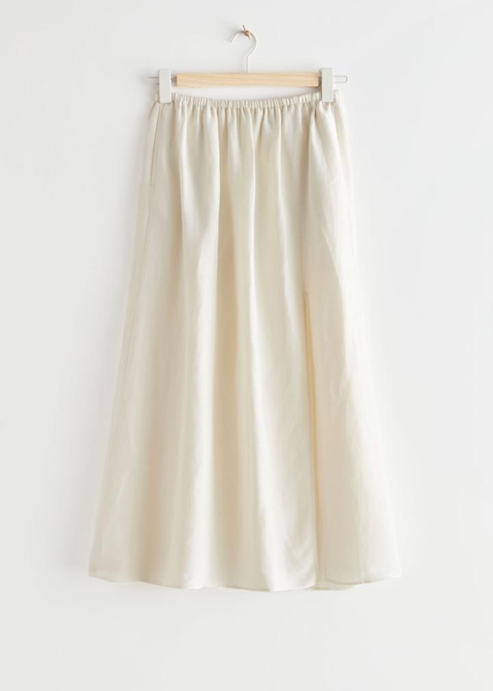Other Stories Wide Midi Skirt - White