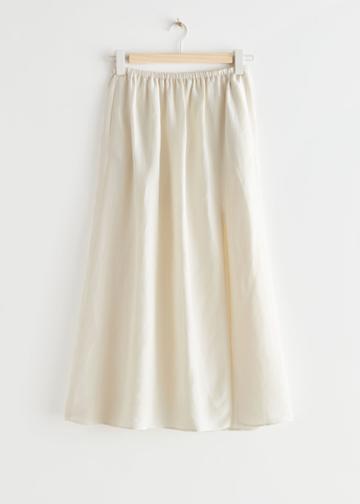 Other Stories Wide Midi Skirt - White