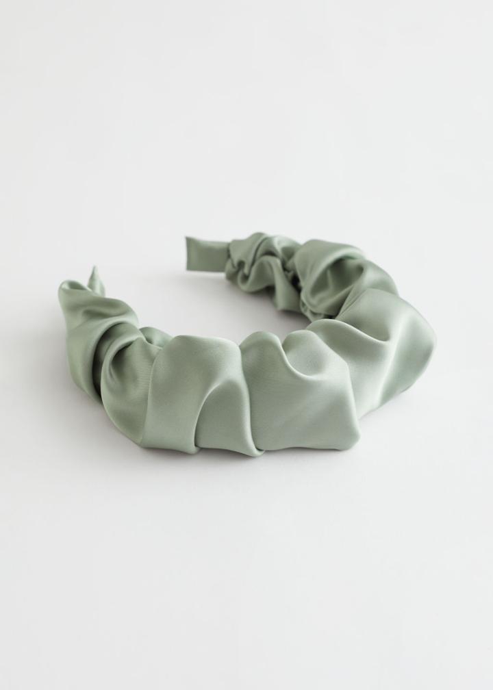 Other Stories Ruched Alice Headband - Green