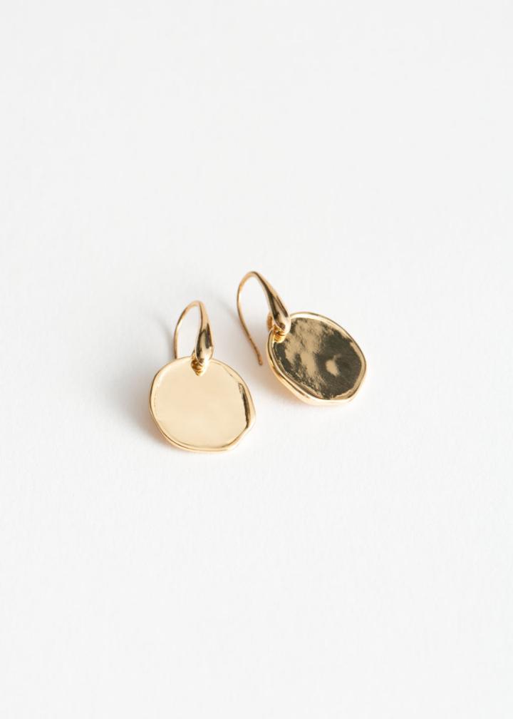 Other Stories Circle Charm Hanging Earrings - Gold