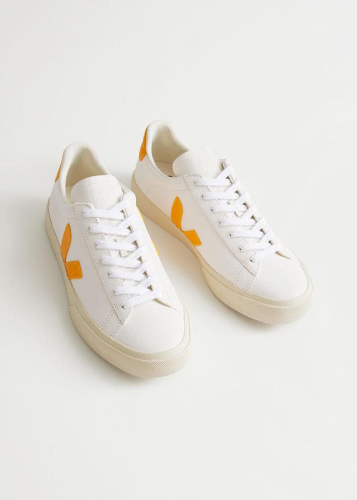 Other Stories Veja Campo Leather Sneakers - Orange