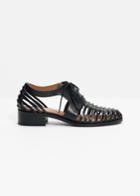 Other Stories Open Leather Flats - Black
