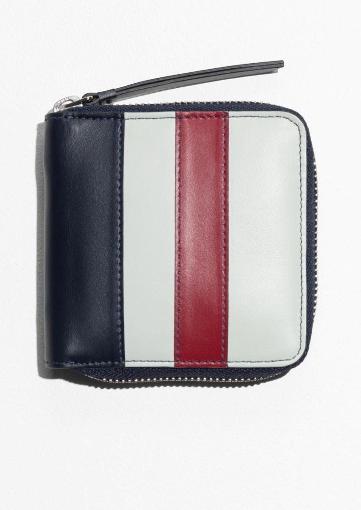 Other Stories Leather Paneling Small Zip Wallet
