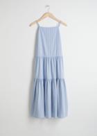 Other Stories Gathered Pleated Midi Dress - Blue