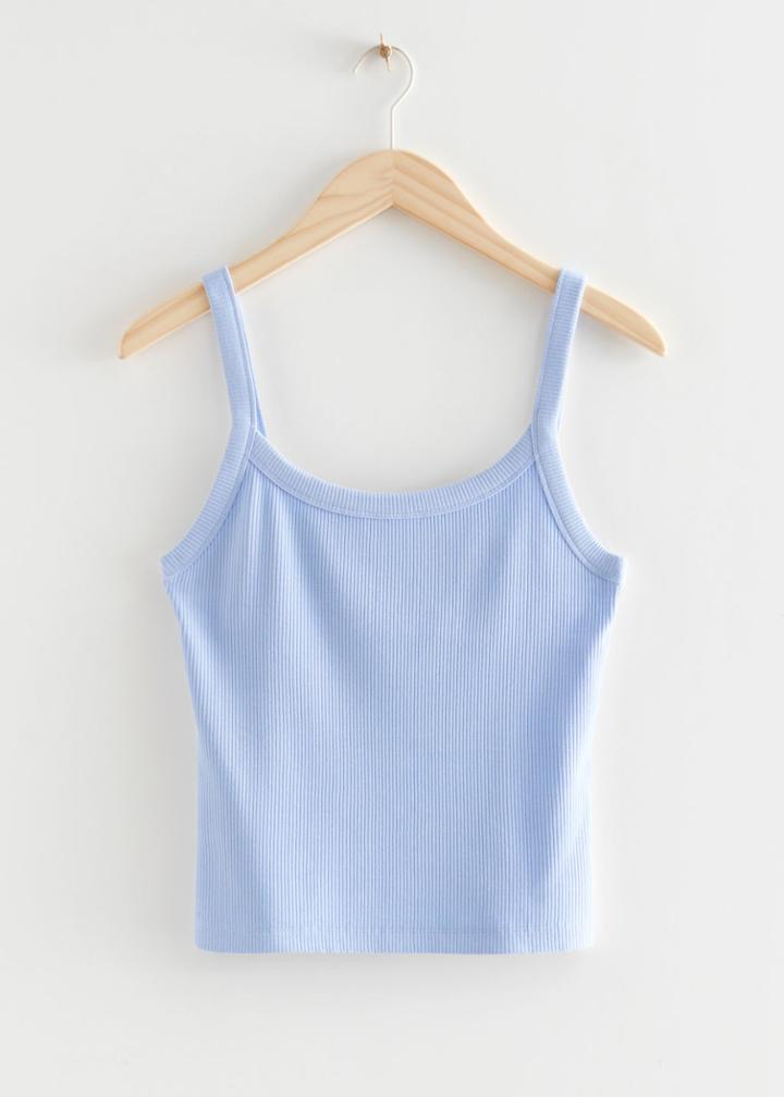 Other Stories Ribbed Tank Top - Blue