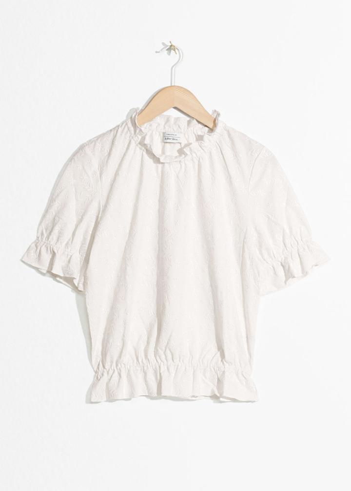 Other Stories Embroidered Eyelet Top - White