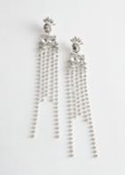 Other Stories Dangling Rhinestone Earrings - White