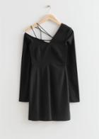 Other Stories Asymmetric One-shoulder Mini Dress - Black