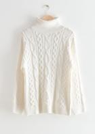 Other Stories Oversized Turtleneck Knit Sweater - White