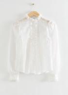 Other Stories Structured Frill Detail Blouse - White