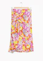 Other Stories Knot Detail Floral Midi Skirt