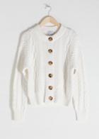 Other Stories Cable Knit Cardigan - White
