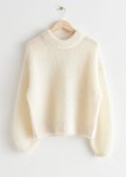 Other Stories Oversized Wool Knit Sweater - White