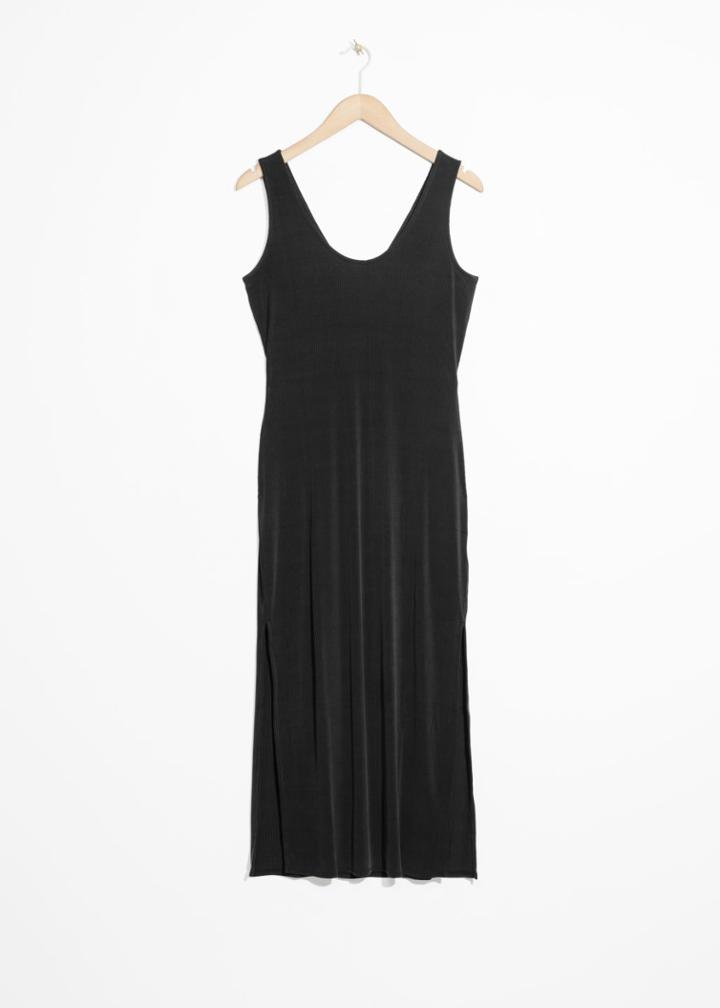 Other Stories Scoop Neck Midi Dress - Black