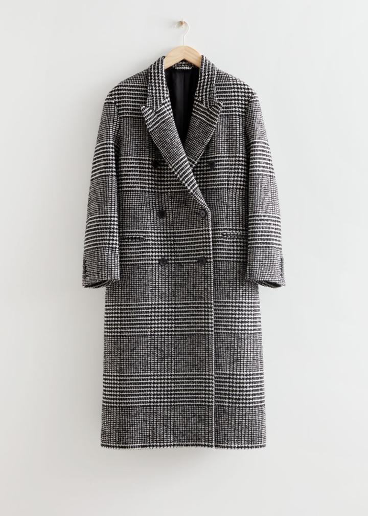 Other Stories Double Breasted Coat - Black