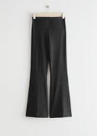 Other Stories Flared Glitter Trousers - Black