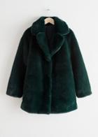 Other Stories Short Faux Fur Coat - Green