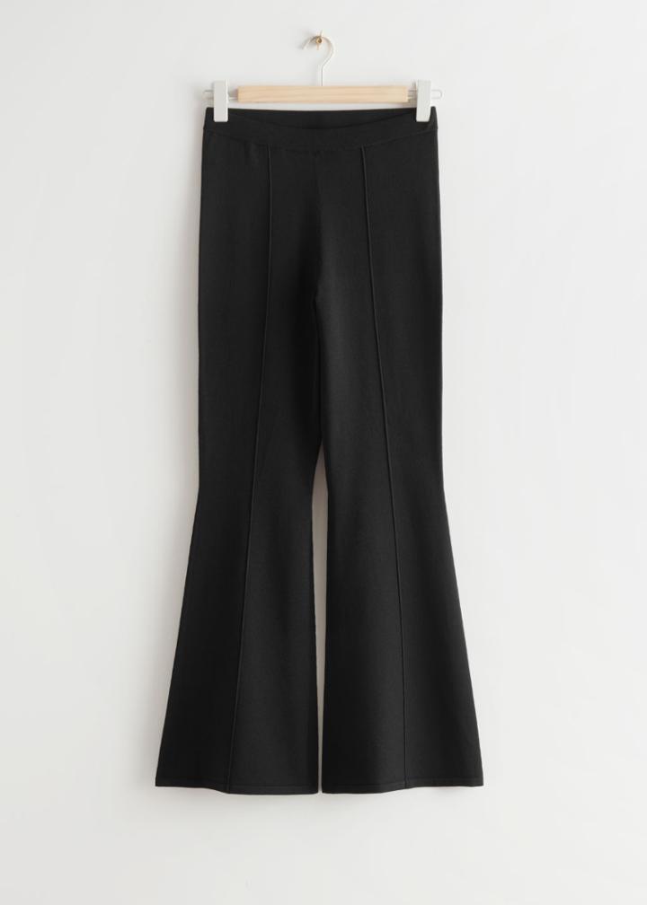 Other Stories Fitted Flared Trousers - Black