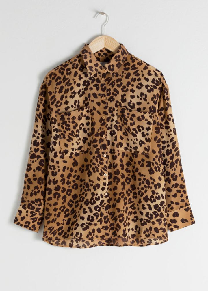 Other Stories Oversized Silk Shirt - Beige