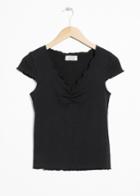 Other Stories Ribbed Crop Top - Black
