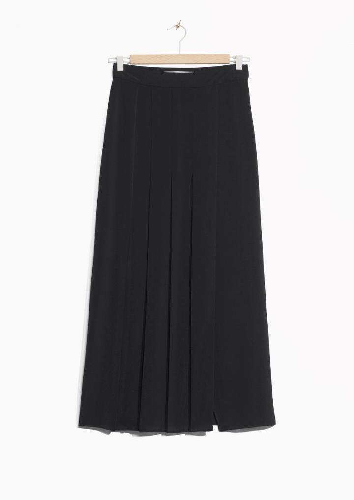 Other Stories Pleated Slit Skirt