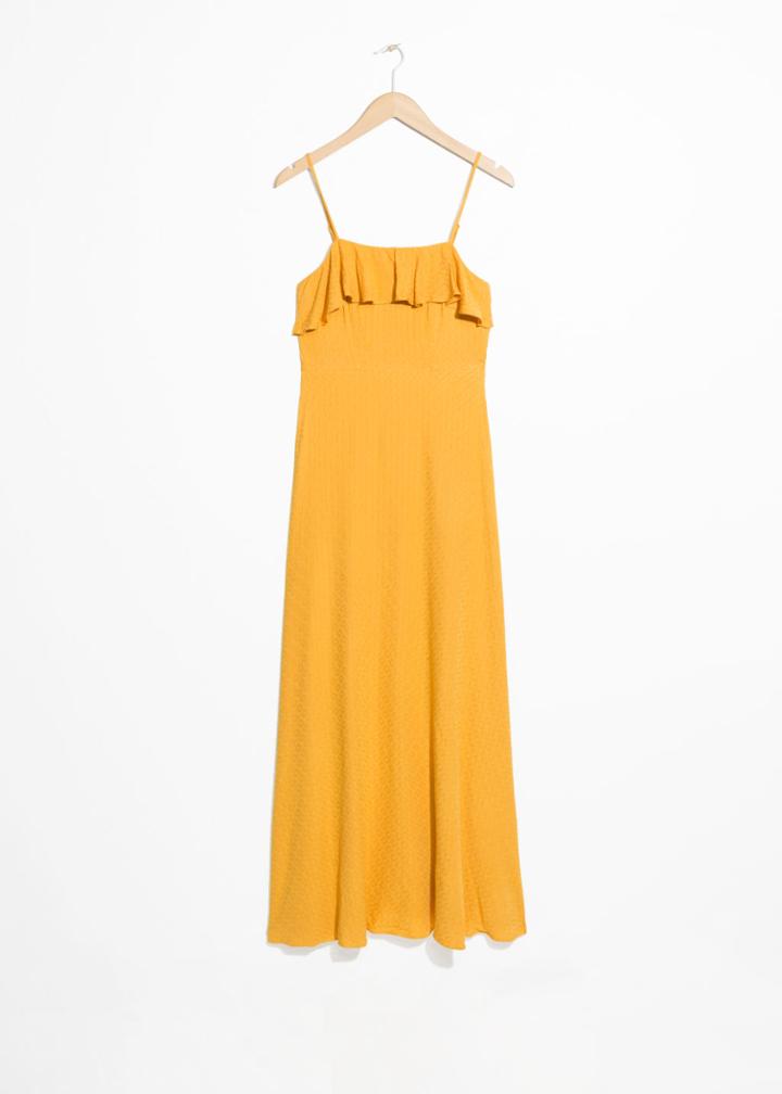 Other Stories Flowy Ruffle Maxi Dress - Yellow